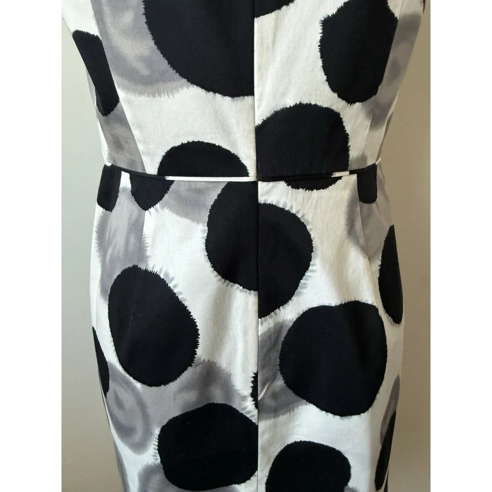 Ann Taylor Women's 4 Polka Dot Bold Mod Sleeveless Sheath Dress Black White NWOT - Picture 11 of 13